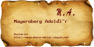 Mayersberg Adolár névjegykártya